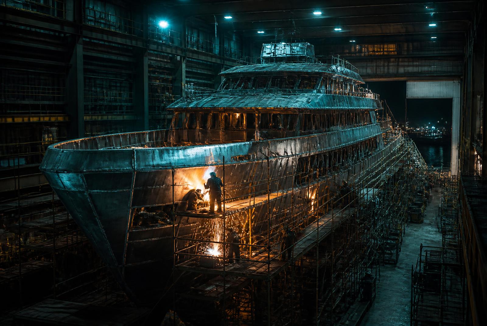 Industrial scene representing a private holding structure